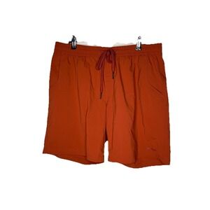 Marmot Shorts Mens Large Orange Elastic Waist Drawstring Swim Trunks Quick Dry